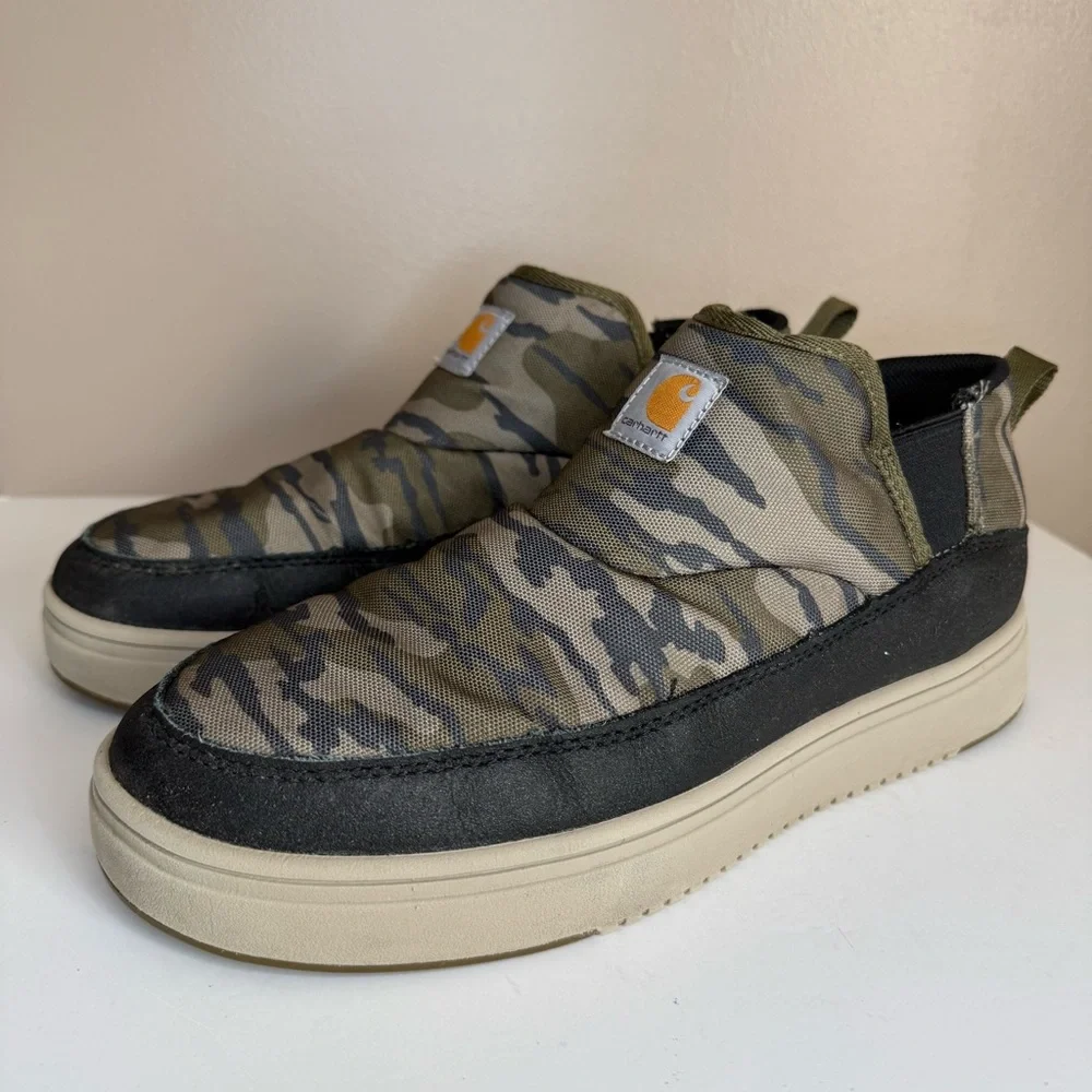 Carhartt Men’s Camo Detroit Canvas Mid Slip On Sneakers Workwear Outdoors Size 8